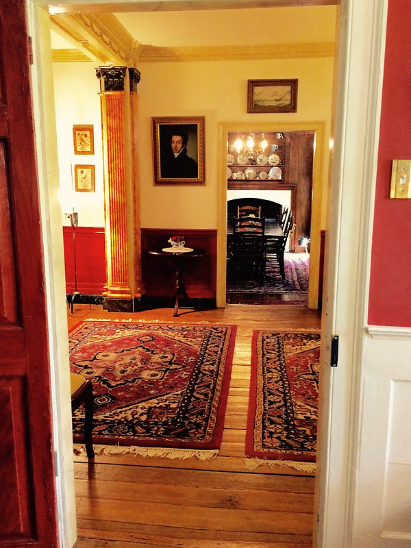 Through the hallway into the dining room