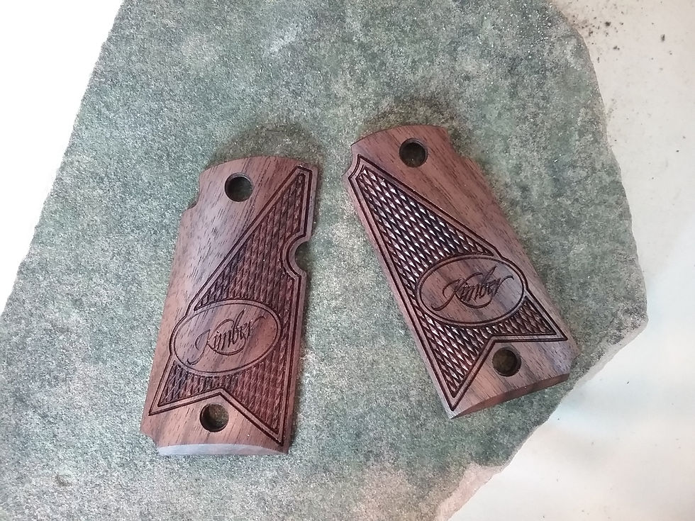 Thumbnail: Kimber Micro 9 - Walnut - Kimber Logo Half Tactical Checkering Grips