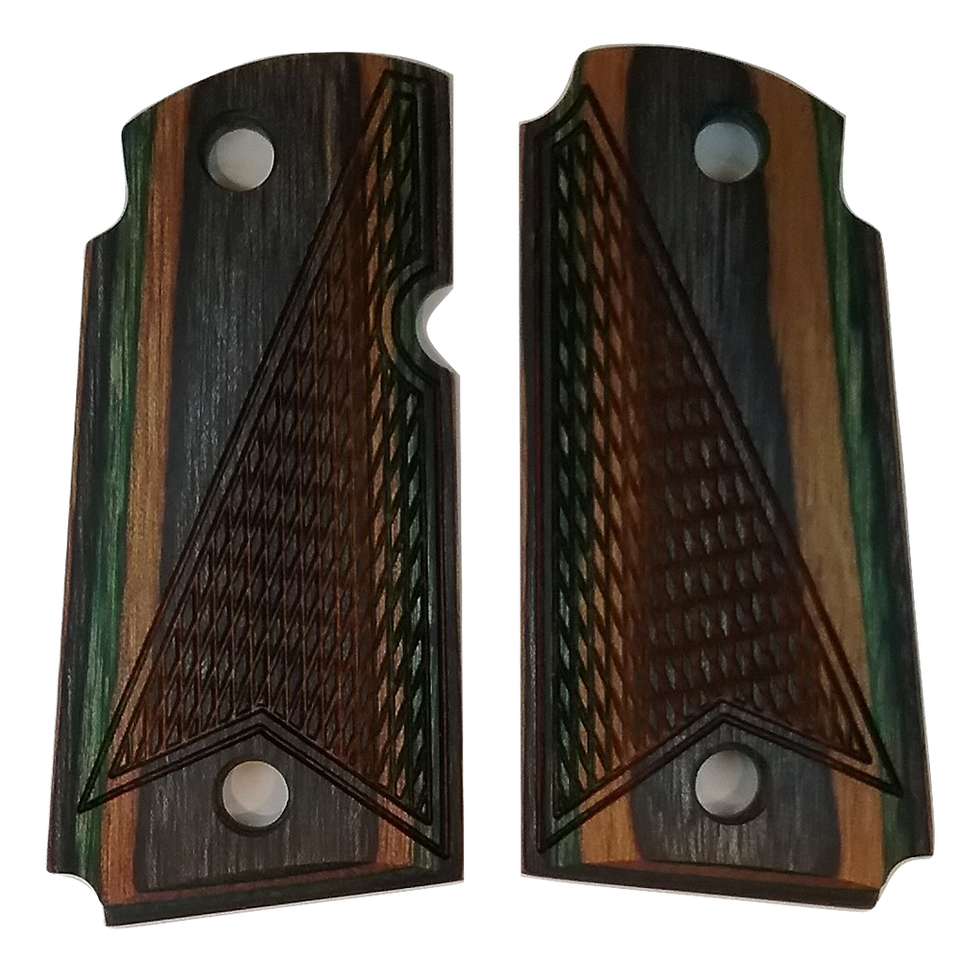 Thumbnail: Kimber Micro 9 - Green, Tan, Brown and Charcoal - Half Tactical Checkering Grips