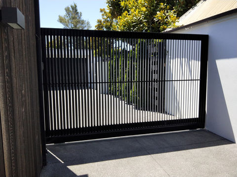 Sliding steel gate using Centurion D10 motor installed by Designer Gates in Chch