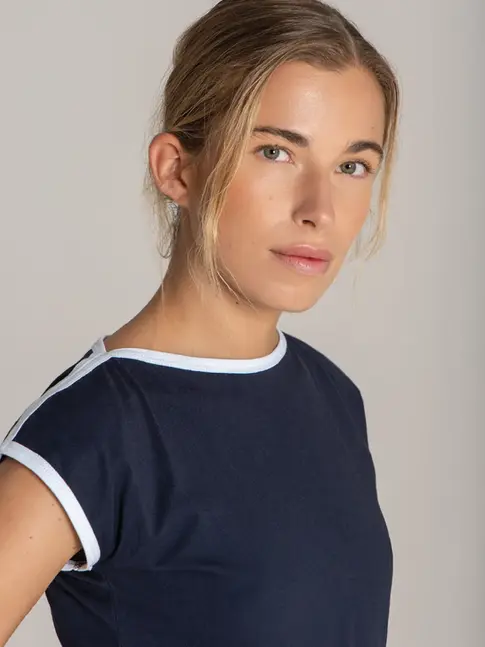 Luxury yacht uniform tee for female crew on charter