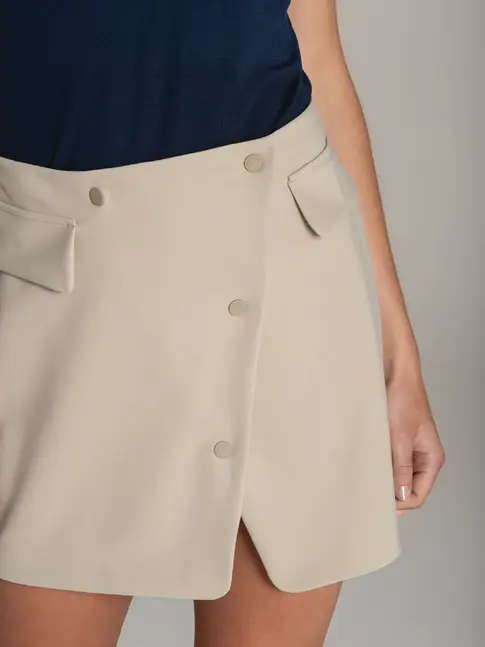 European-made wrap skort for women’s yacht servicewear