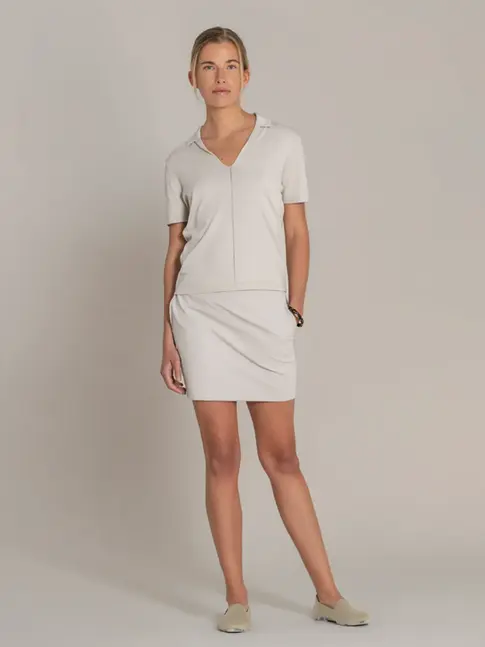 Women’s organic cotton yacht crew polo with water-repellent finish