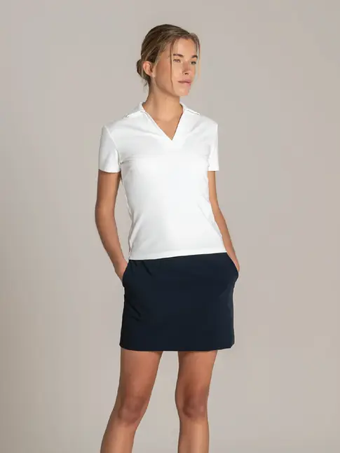 European made women’s polo shirt for luxury yacht crew
