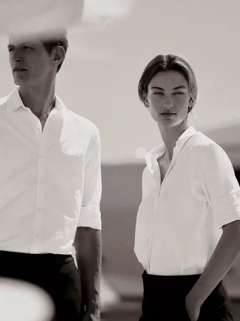 Luxury crew shirt for superyachts made in Europe