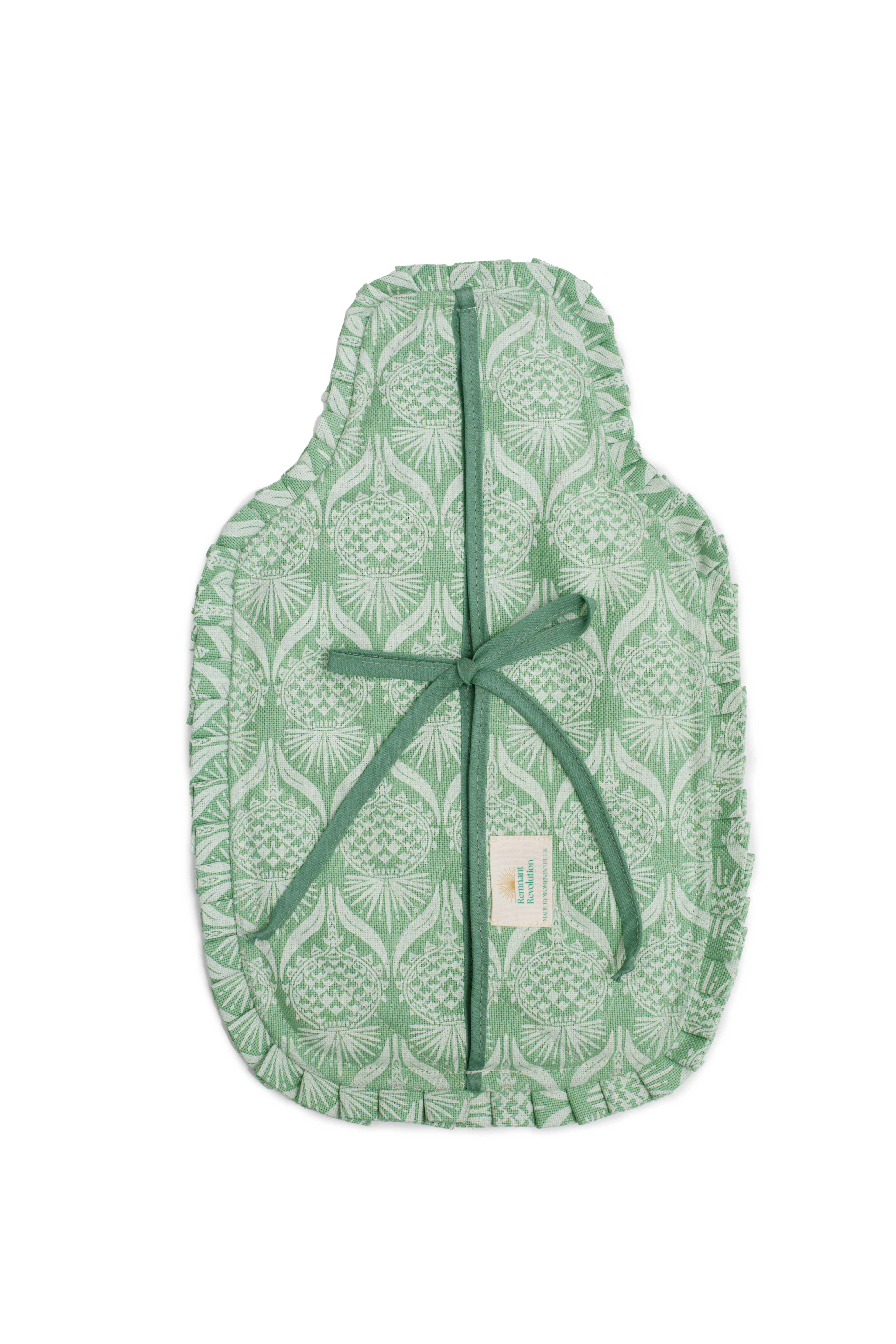 Hot Water Bottle Cover in Barneby Gates Artichoke Green Linen