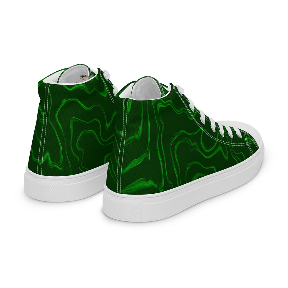 Thumbnail: Green Wave | Men’s High Top Canvas Shoes