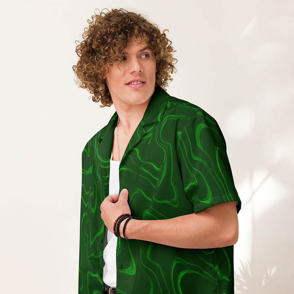 Thumbnail: Green Wave | Unisex Button-Up Shirt