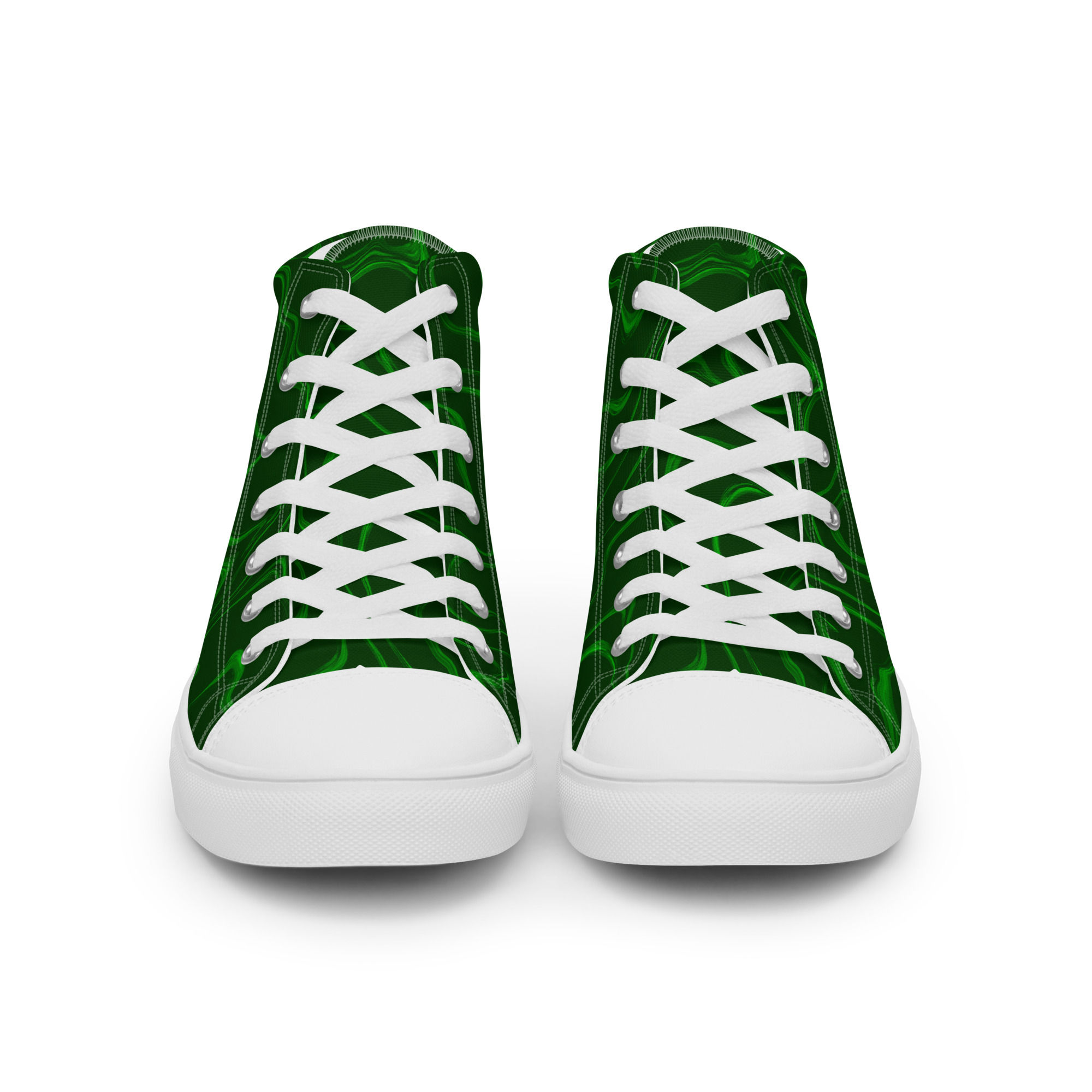 Green Wave | Men’s High Top Canvas Shoes