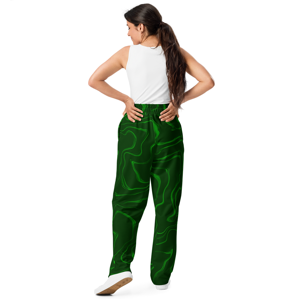 Thumbnail: Green Wave | Wide-Leg Joggers