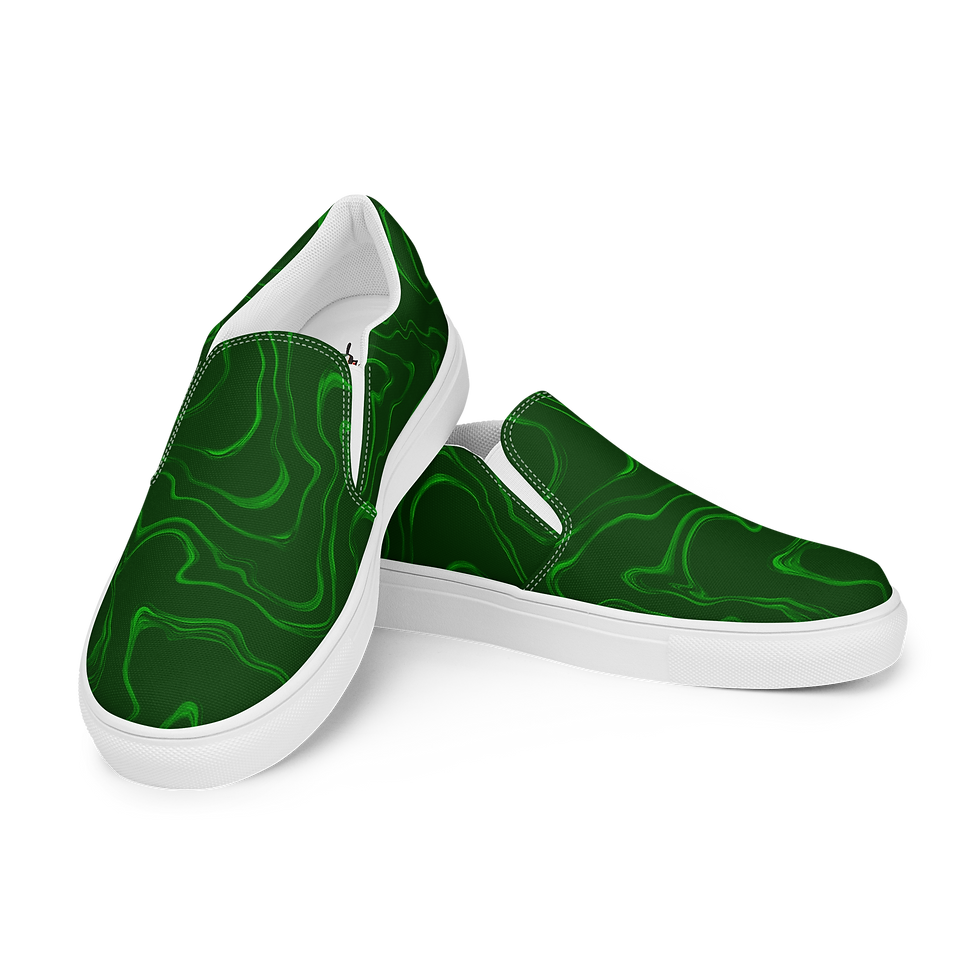 Thumbnail: Green Wave | Women’s Slip-On Canvas Shoes