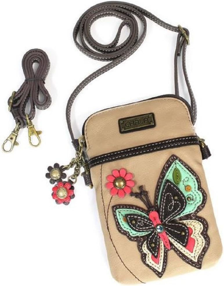 Thumbnail: CHALA Cell Phone Crossbody Purse-Women PU Leather/Canvas Multicolor Handbag wit