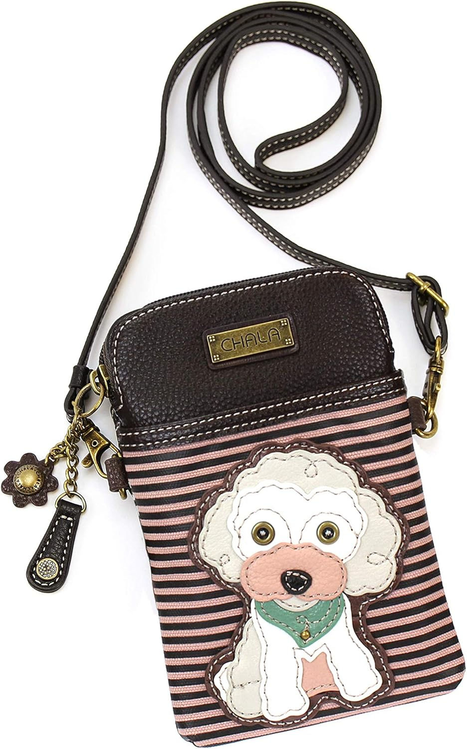 Thumbnail: CHALA Cell Phone Crossbody Purse-Women PU Leather/Canvas Multicolor Handbag wit