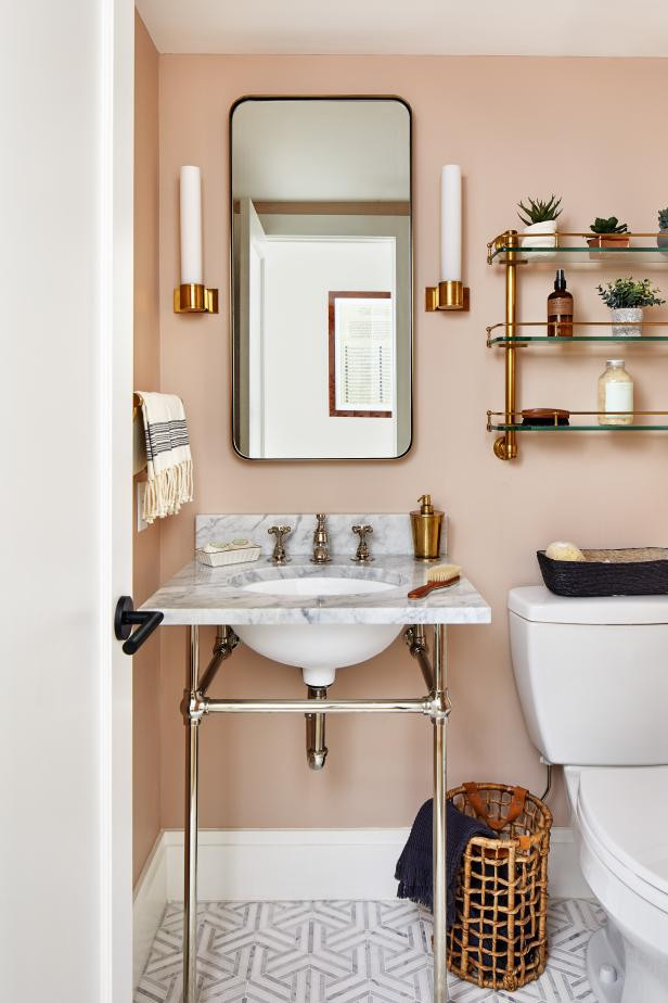 pink bathroom walls