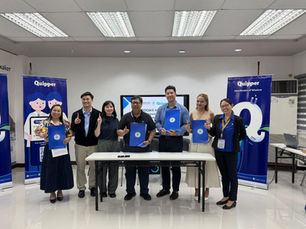 MOA signing attended by key figures (from left to right) Arlene E. Centeno (Chief, FAD, DOST-STII), Rainer Rondero (Head of Sales & Marketing, Quipper Philippines), Mae Galing (Strategic Partnership & Alliance Lead), Allan C. Taule (Chief, IRAD, DOST-STII), David Soukhasing (CEO, Quipper Philippines), Katrina Miranda (Head of Business Operations & Chief of Staff, Quipper Philippines), Marievic V. Narquita (Section Head, ISS-IRAD DOST-STII).