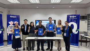 MOA signing attended by key figures (from left to right) Arlene E. Centeno (Chief, FAD, DOST-STII), Rainer Rondero (Head of Sales & Marketing, Quipper Philippines), Mae Galing (Strategic Partnership & Alliance Lead), Allan C. Taule (Chief, IRAD, DOST-STII), David Soukhasing (CEO, Quipper Philippines), Katrina Miranda (Head of Business Operations & Chief of Staff, Quipper Philippines), Marievic V. Narquita (Section Head, ISS-IRAD DOST-STII).