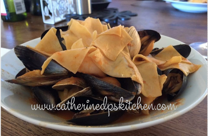 Italian Seafood Stew with fresh pasta or garlic bread sticks - you choose ...