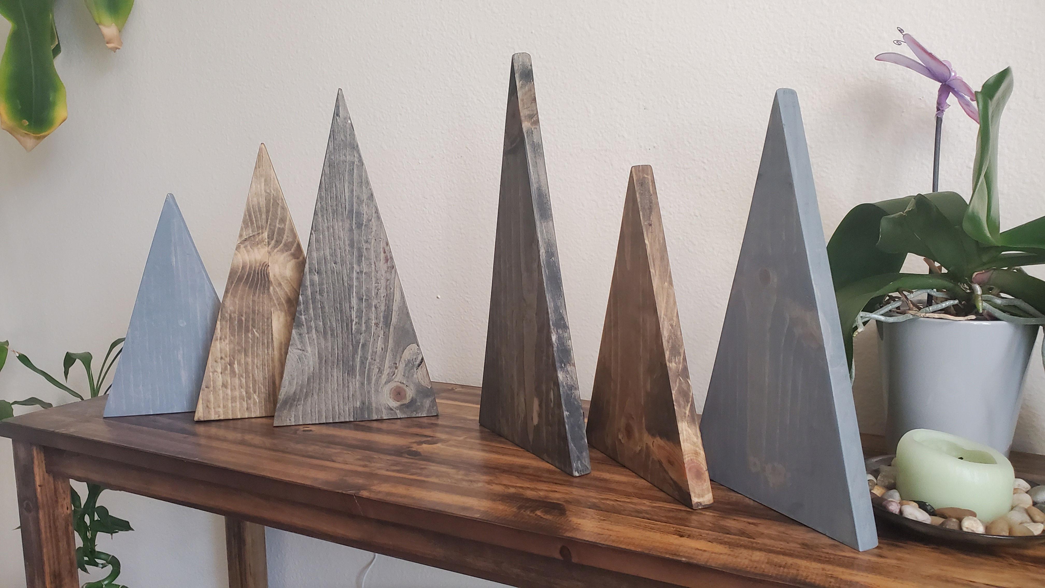 Rustic Wooden Trees/Mountains