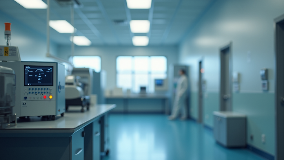 Close-up view of a particle counter measuring airborne particles