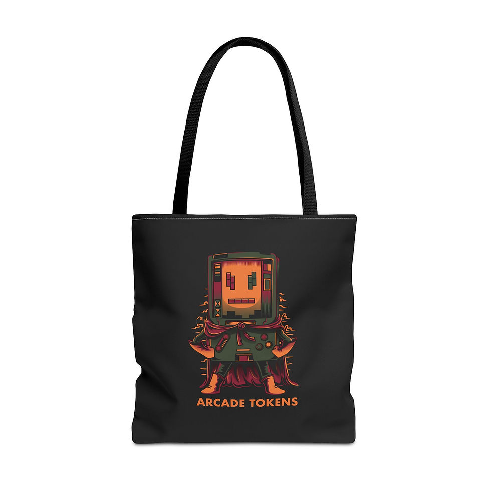 Thumbnail: Arcade Token's Super Gamer Boy Custom Tote Bag (Black)