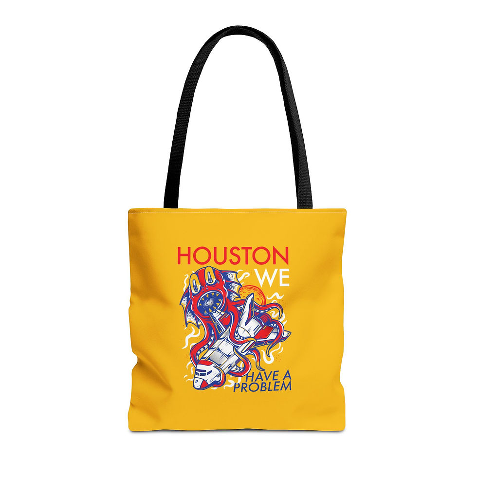 Thumbnail: Houston We Have a Problem (Street Nerd Collection) Custom Tote Bag (Yellow)
