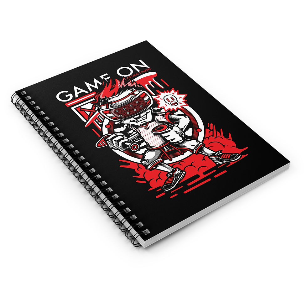 Thumbnail: Arcade Token's Game On! Creative Writing Notebook - Ruled Line (Black)