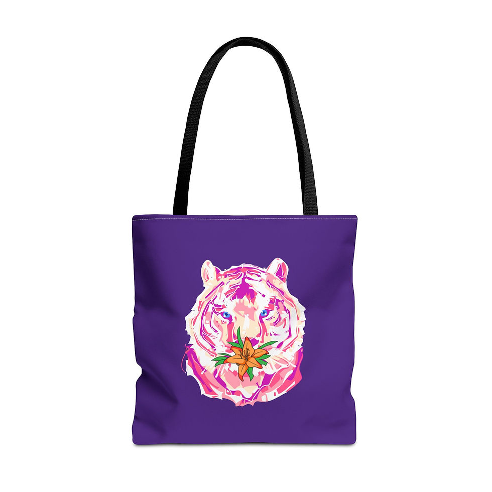 Thumbnail: Tiger Lily (Blueberries & Lemonade Edition) Custom Tote Bag (Purple)