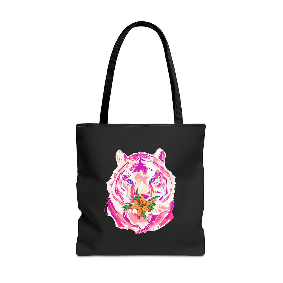 Thumbnail: Tiger Lily (Blueberries & Lemonade Edition) Custom Tote Bag (Black)