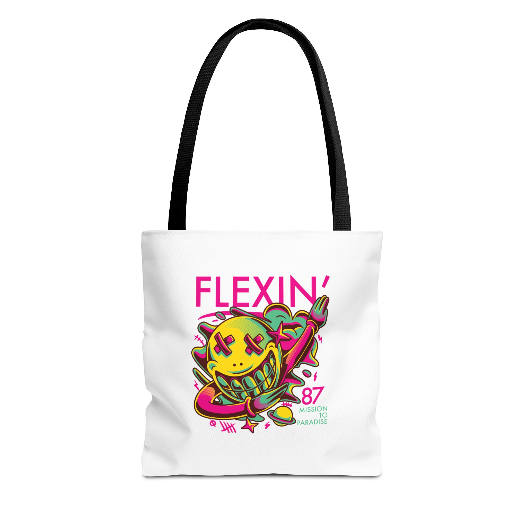 Flexin' (Street Nerd Collection) Custom Tote Bag (White)