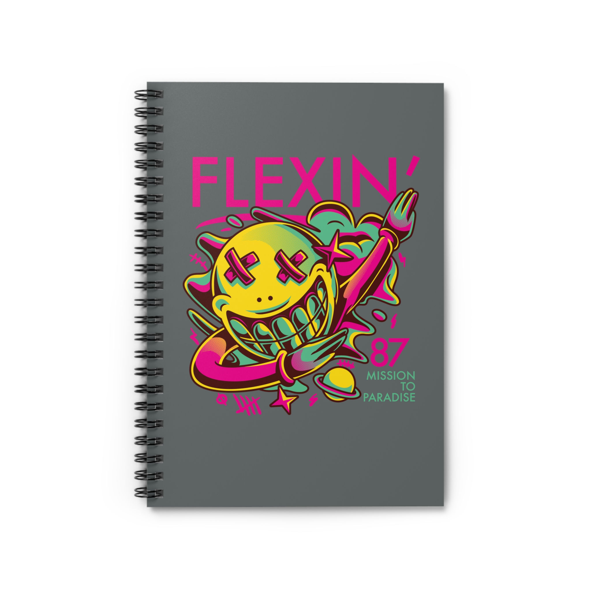 Flexin' (Street Nerd Collection) Creative Notebook - Ruled Line (Dark Grey)
