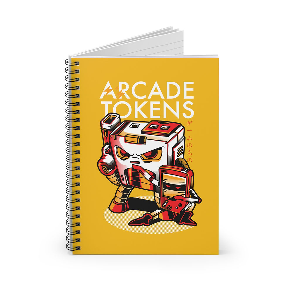 Thumbnail: Arcade Token's Cartridge Man & Gamer boy Creative Notebook - Ruled Line (Yellow)