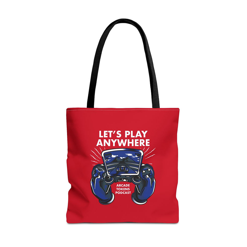 Thumbnail: Arcade Token's Let's Play Anywhere Custom Tote Bag (Red)