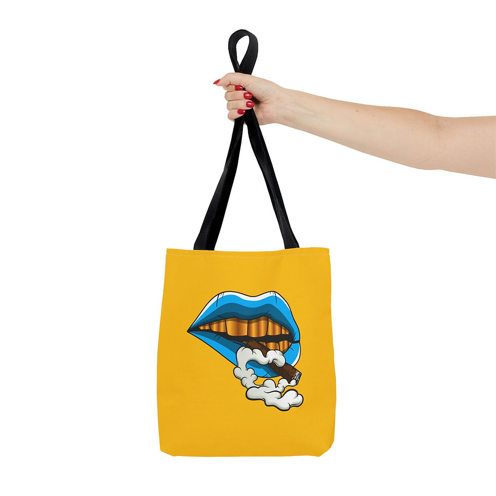 Thumbnail: Rolling Stoner (Blueberries & Lemonade Edition) Custom Tote Bag (Yellow)