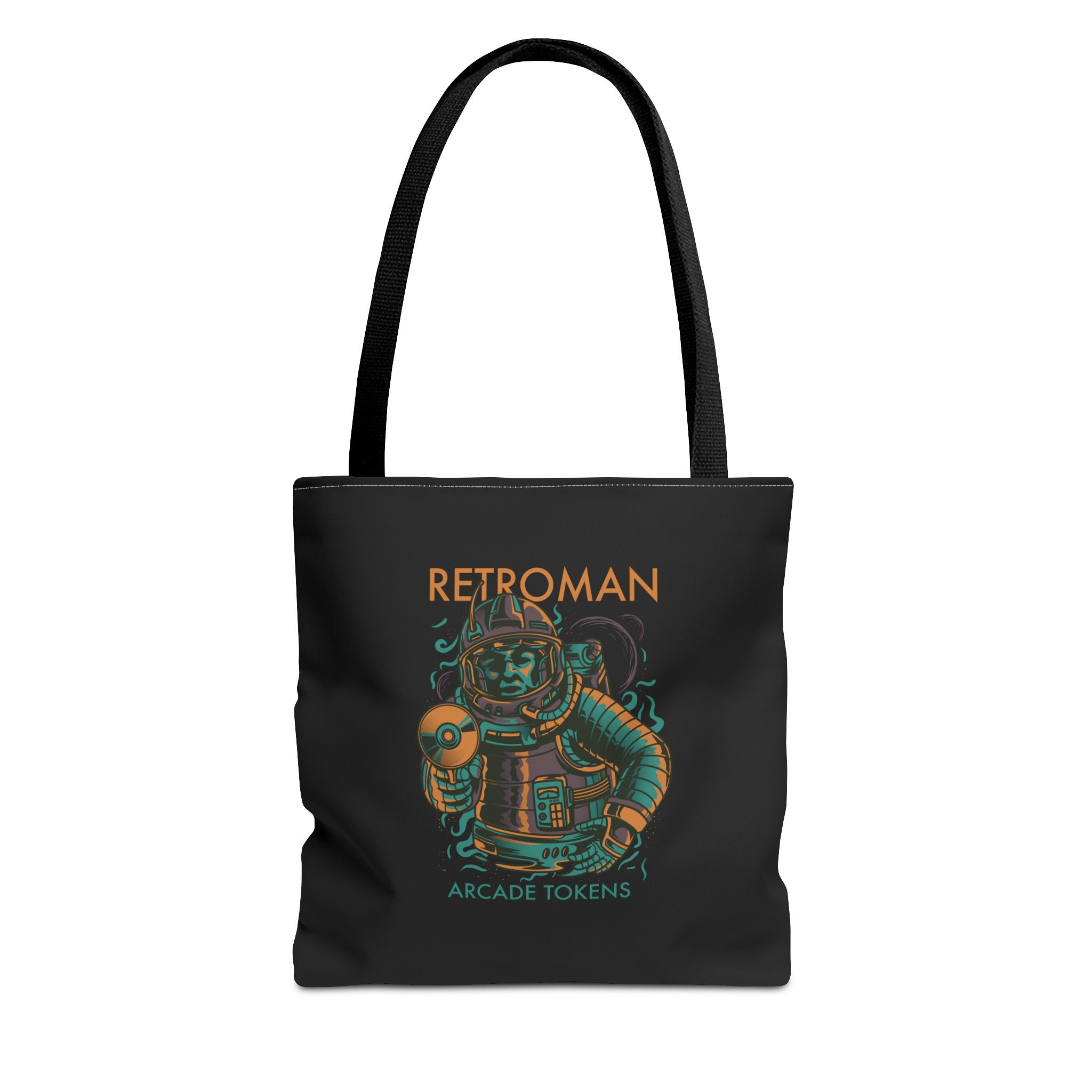 Arcade Token's Retroman Custom Tote Bag (Black)