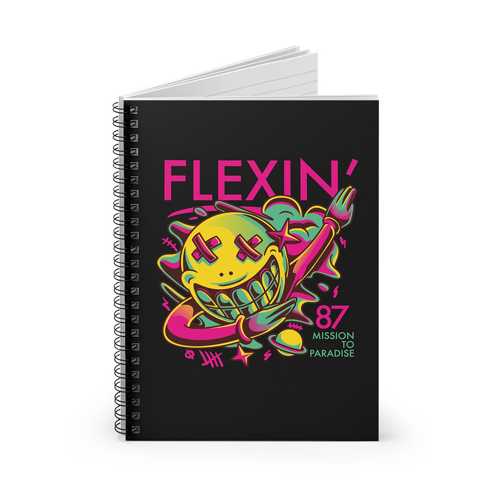 Thumbnail: Flexin' (Street Nerd Collection) Creative Writing Notebook - Ruled Line (Black)