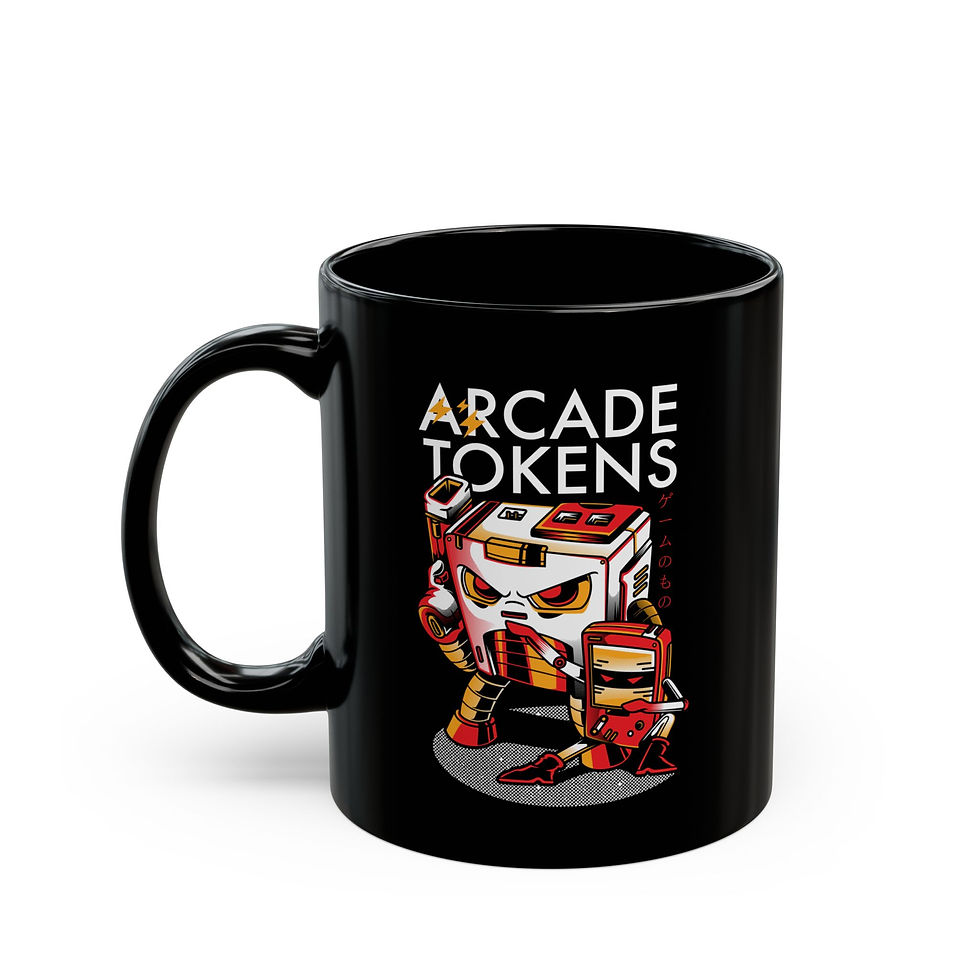 Thumbnail: Arcade Token's Cartridge Man Black Mug