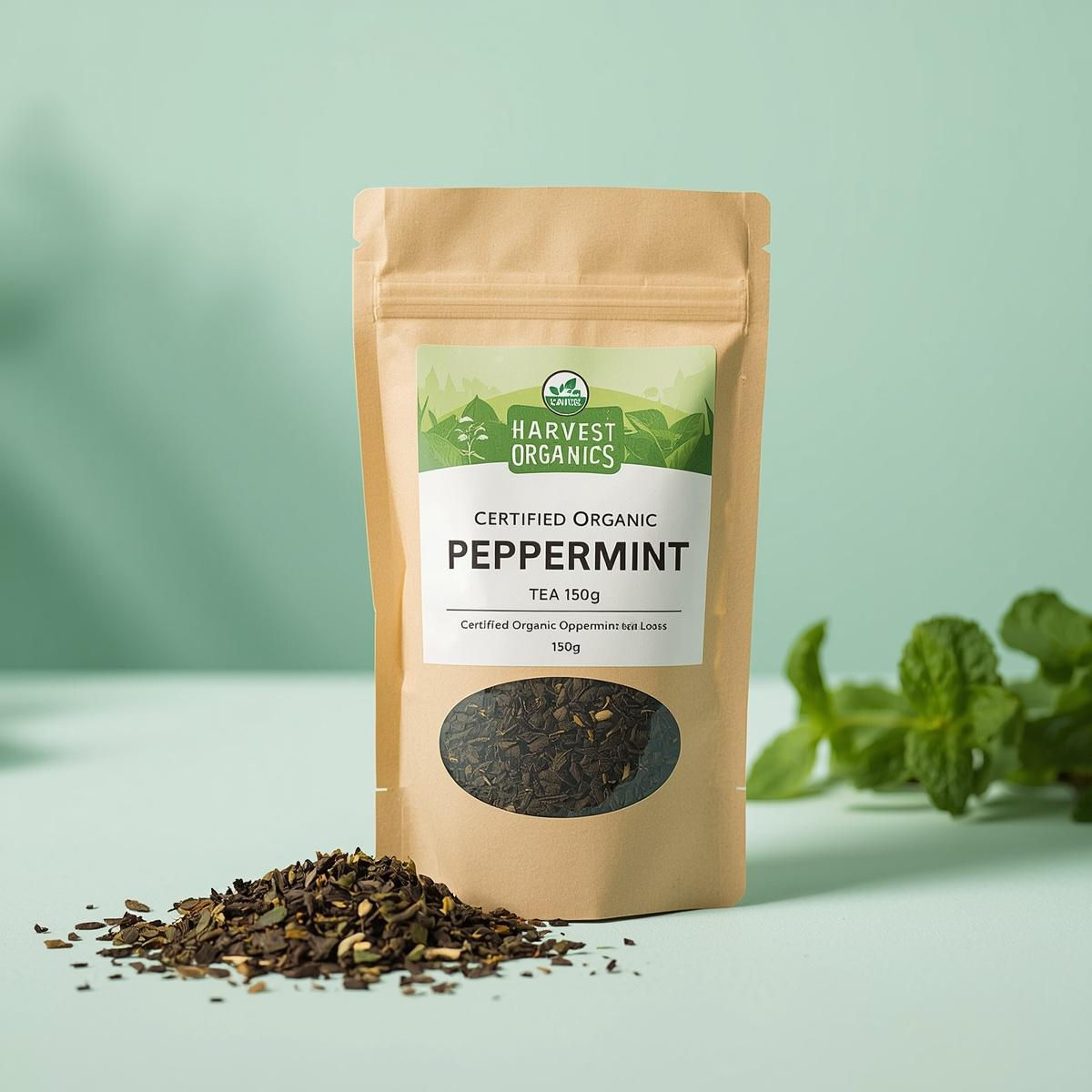 Certified Organic Peppermint Leaf Tea (premium) loose leaf 150g