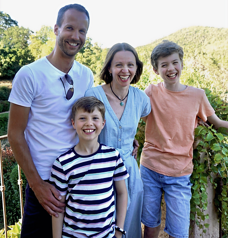 Dr. Gemma with her family, reflecting the balanced, supportive approach she brings to ADHD coaching