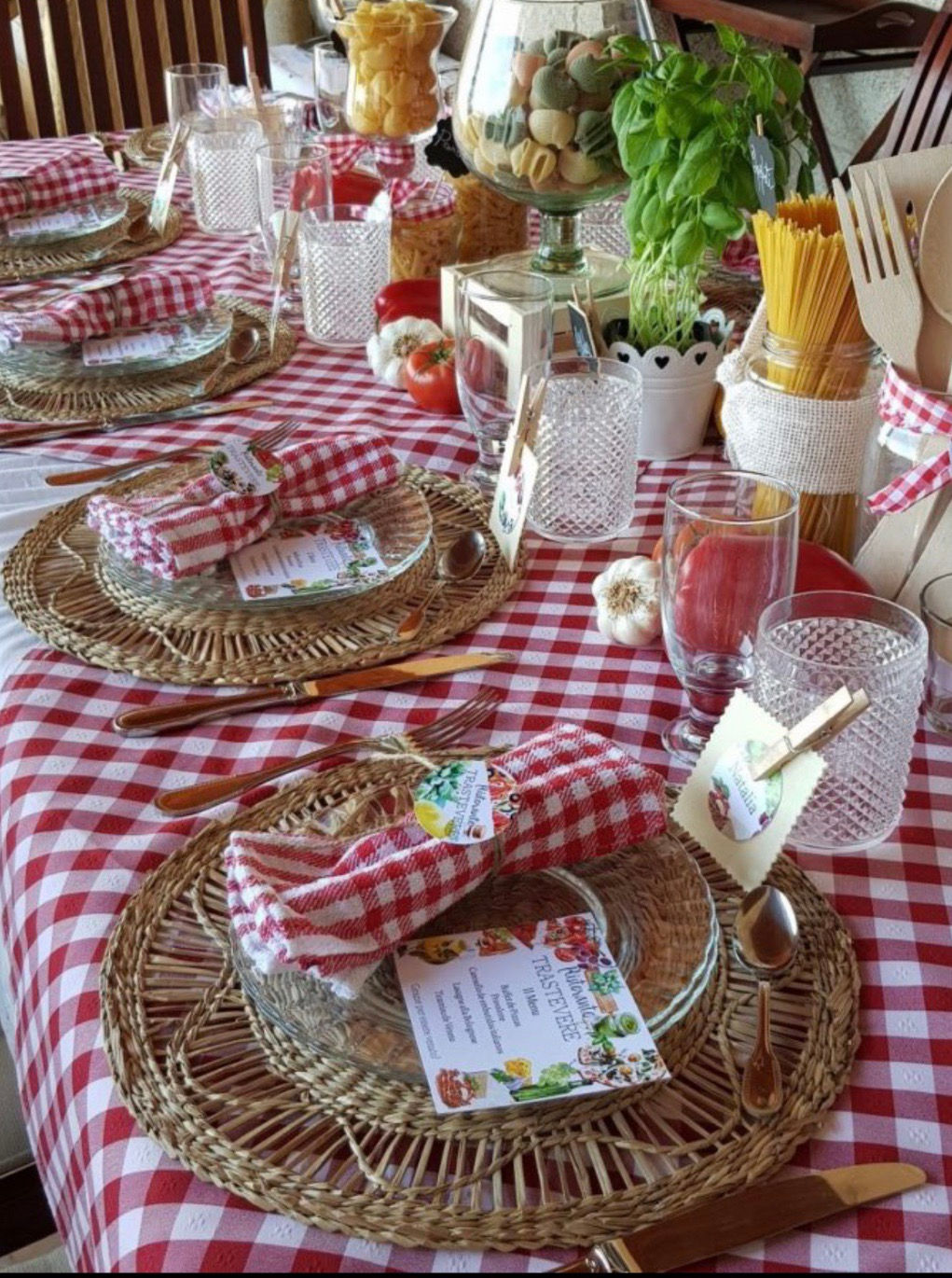 Mantel temático 140x200 cena italiana 