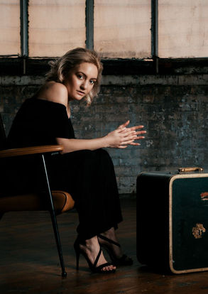 Zandalee Clarke Australian Actor with suitcase photoshoot