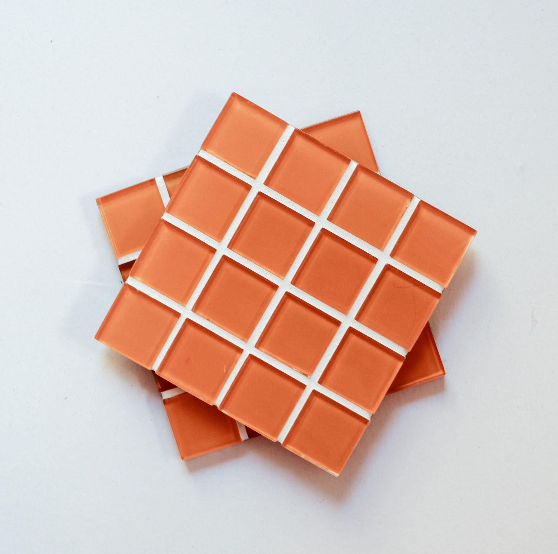 2'li Mozaik Bardak Altlığı - Turuncu