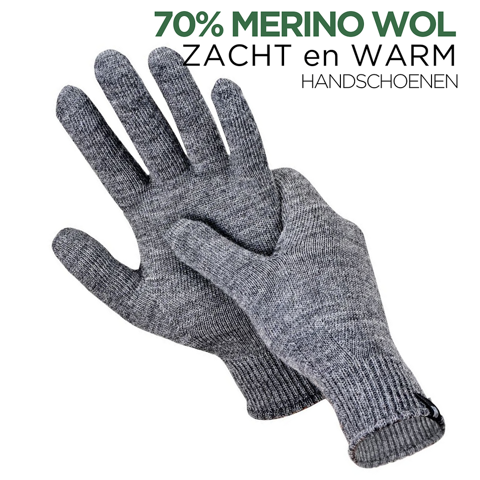 Thumbnail: 70% Merino wol Handschoenen - Premium Gebreide - Bibury