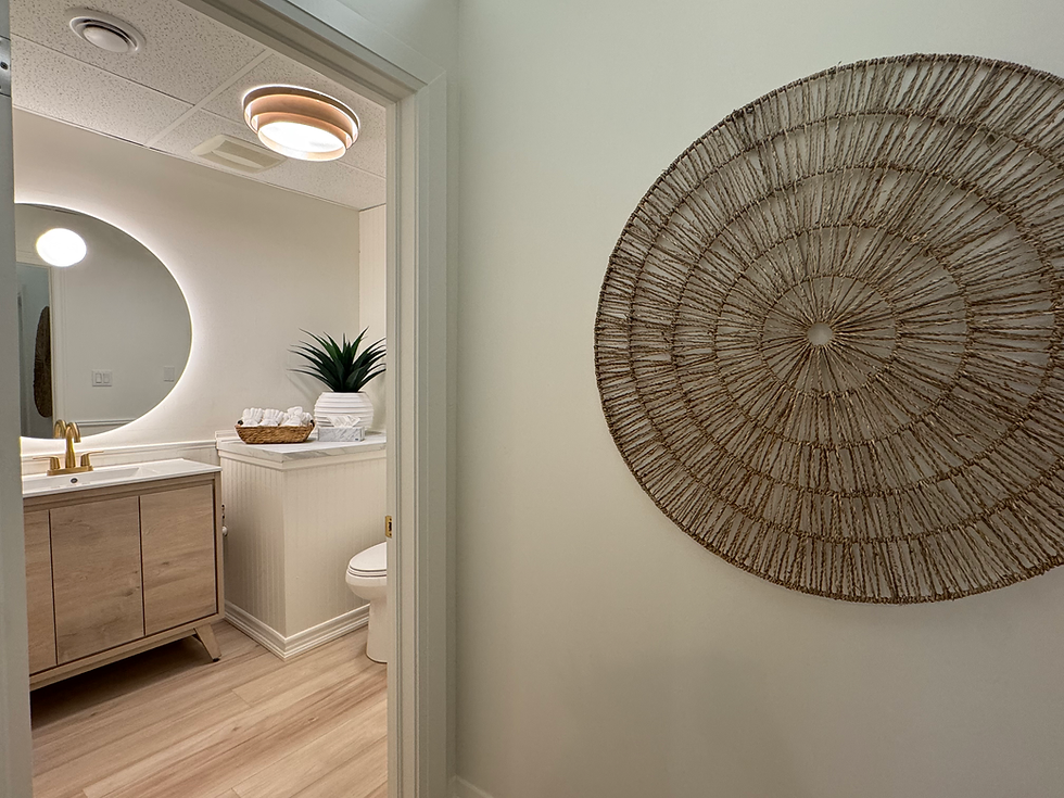 Modern restroom in our stunning boutique yoga studio.