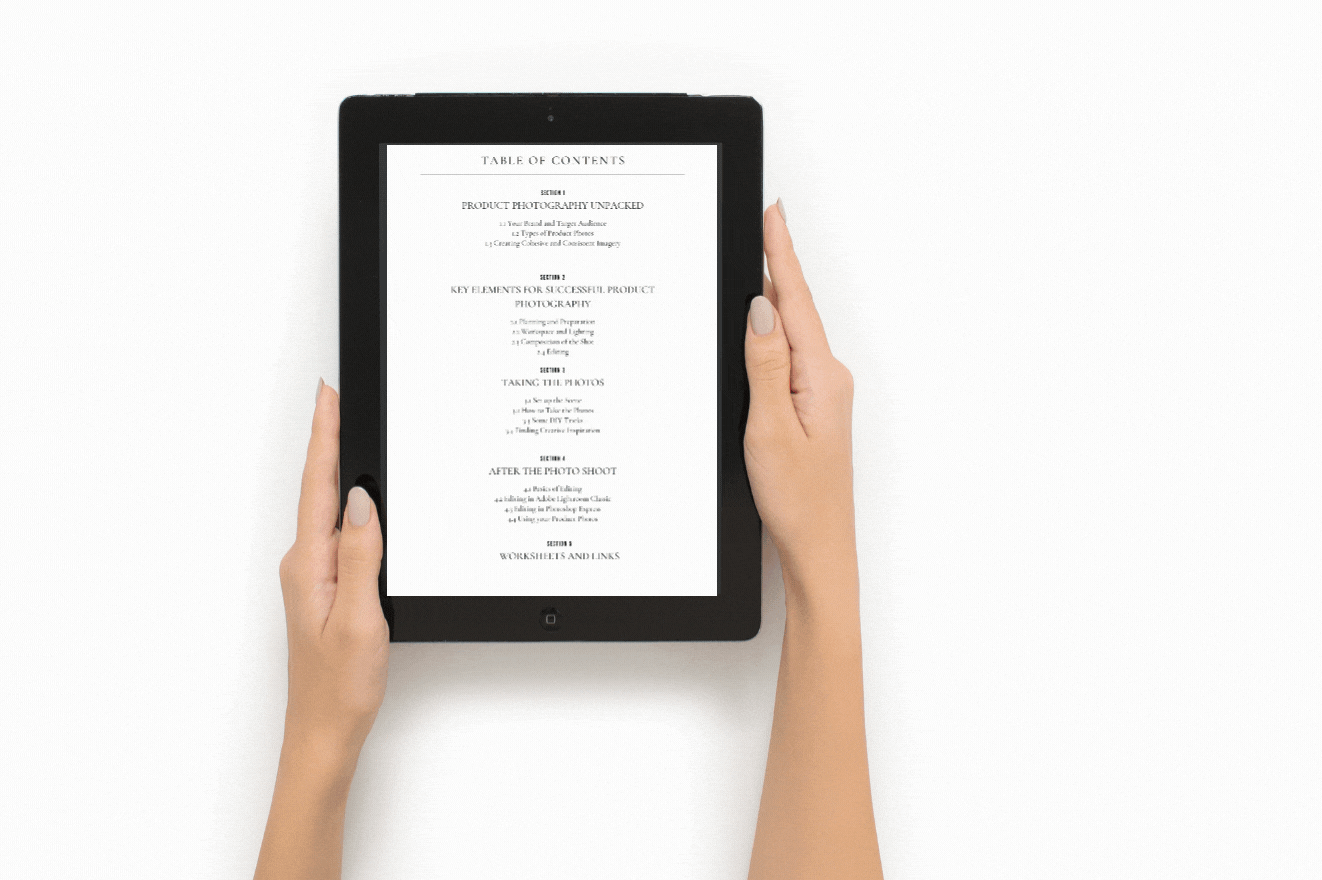 how to take product photos ebook tablet gif