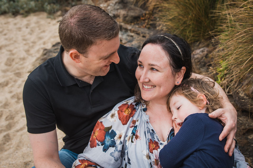 lifestyle family photo outdoors