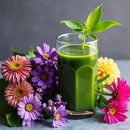 healthy green juice and flowers.jpg