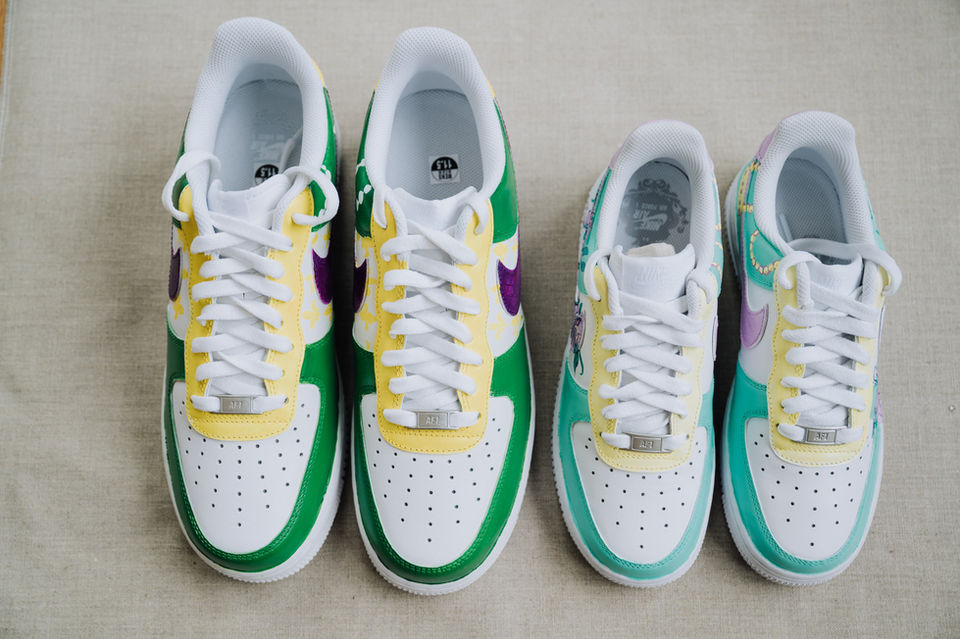 Artist-painted custom sneakers for athletes and events