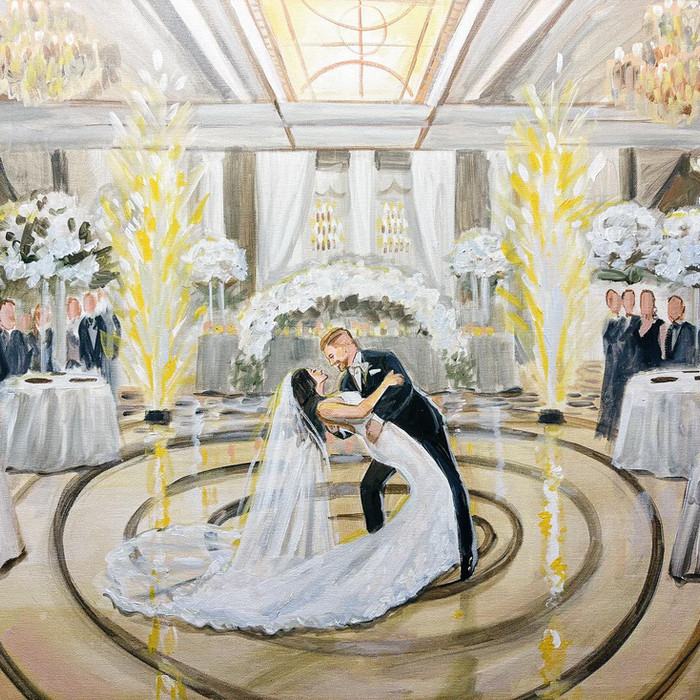 The Venetian New Jersey Live Wedding Painting by Christina Pappion