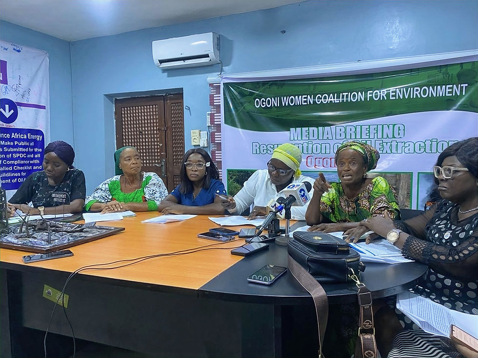 Cross-section of Ogoni women leaders advocating for a cleaner environment, by rejecting the calls for the resumption of oil extraction in Ogoni region.