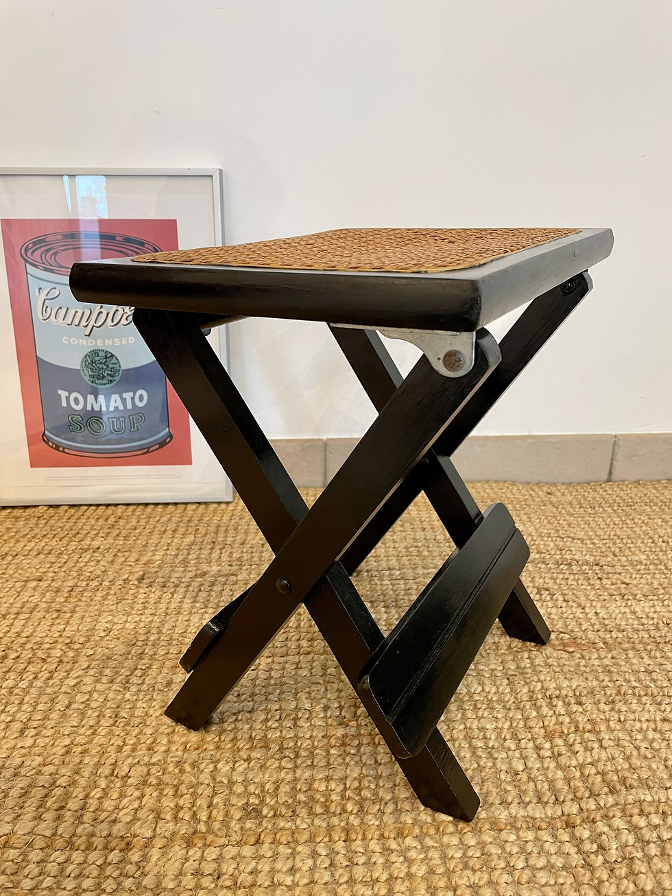 Miniature : Tabouret pliable en cannage
